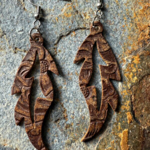 Feather Shaped Leather Earrings