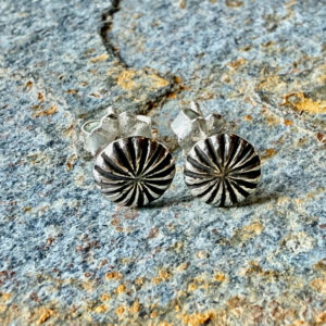 Silver Mini Concho Post Earrings