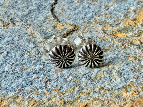 Silver Mini Concho Post Earrings