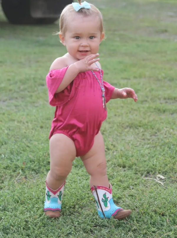 "Pecos" Neon Cactus Charm Boots | Western Kids Emp - Image 3