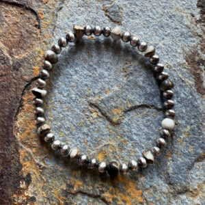 White Buffalo Turquoise Sterling Silver Pearl Bracelet