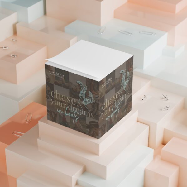Chase Your Dreams in Boots – Sticky Note Cube 🤠📝 - Image 3