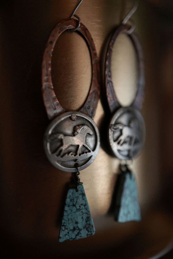 Running Horse Hoop Earrings - Image 2