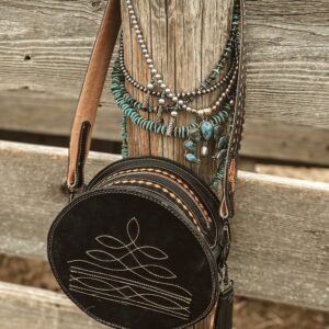 Midnight Roses Round Bag