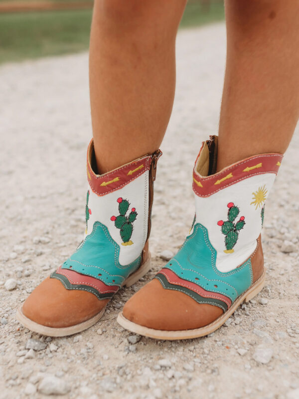 "Pecos" Neon Cactus Charm Boots - Image 2